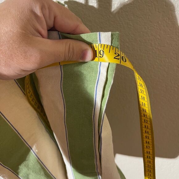 Sezane Green and Cream Striped Tote Bag - Picture 4 of 6